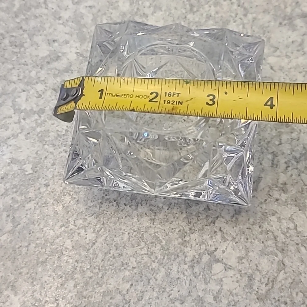 Chunky Heavy LCrystal Square Candle Holder